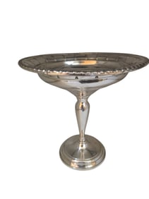 VINTAGE COLUMBIA STERLING WEIGHTED TALL CANDY DISH