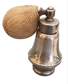 VINTAGE STERLING GLASS MAYFLOWER PERFUME BOTTLE WITH ATOMIZER WEIGHTED BASE