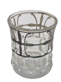 VINTAGE SILVER OVERLAY ON GLASS TOOTHPICK HOLDER