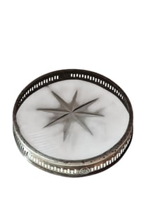 VINTAGE SMALL STAR GLASS PIERCED SINGLE COASTER