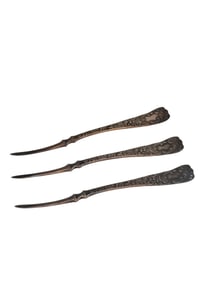 ANTIQUE VICTORIAN ELABORATE ROGERS & WILLIAMS NUT PICKS SET OF 3