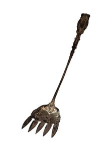 ANTIQUE ELABORATE VICTORIAN STERLING PICKLE FORK