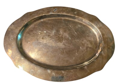 VINTAGE EXTREMELY HEAVY STERLING PLATTER WITH LETTER B