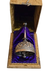 ANTIQUE VERY RARE VICTORIAN 1892-1910 GEORGE W. SHIEBLER AND CO STERLING BELL IN ORIGINAL BOX