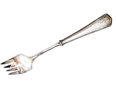 VINTAGE FANCY STERLING HANDLE LARGE SERVING FORK