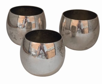 VINTAGE TIFFANY CO AND MAKERS STERLING 25005 SHOT/SMALL CUPS SET OF 3