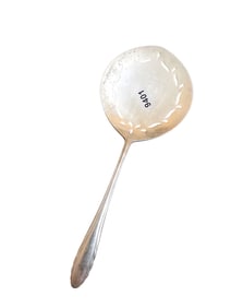 ANTIQUE LYRIC STERLING PIERCED SERVING SPATULA
