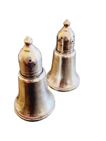 VINTAGE STERLING SILVER SIGNED DUCHIN CREATION STERLING OVER GLASS-SALT PEPPER SHAKERS