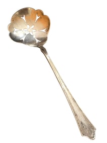 ANTIQUE HALLMARKED STERLING SLOTTED SMALL SERVING SPOON