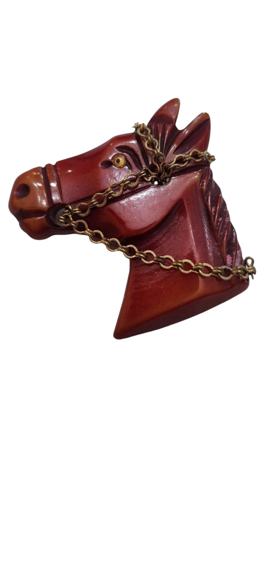 FABULOUS BAKELITE HORSE HEAD BROOCH