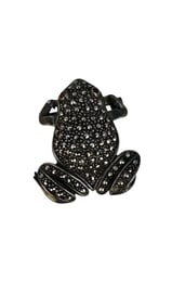 VINTAGE STERLING 925 MARCASITE FROG BROOCH