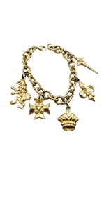 VINTAGE TRIFARI GOLD TONE HERALDIC CHARM BRACELET