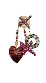 LUNCH AT THE RITZ HEART DANGLE BROOCH