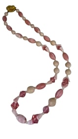 PRETTY IN PINK ALL GLASS AND CRYSTAL NECKLACE