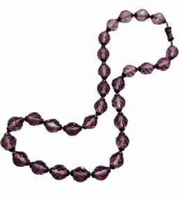 STUNNING ART DECO FACETED CRYSTAL NECKLACE