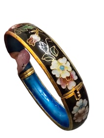 VINTAGE HEAVY HINGED CLOISONNE BANGE BRACELET