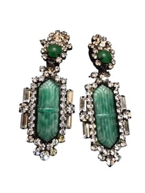 VINTAGE NEW MOANS COUTURE GLASS EARRINGS