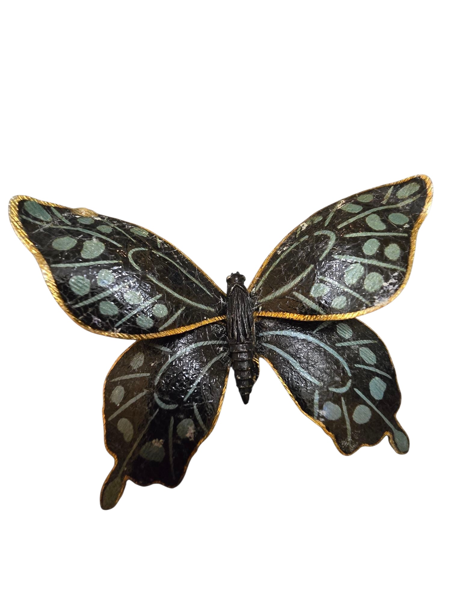 VINTAGE ENAMELED 2 TONE BUTTERFLY BROOCH (1 of 4)