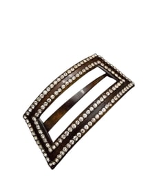ANTIQUE CELLULOID FAUX TORTOISE AND RHINESTONE HAIR CLIP