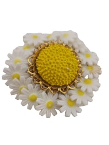 VINTAGE DANCING DAISIES ACRYLIC ARTICULATING BROOCH