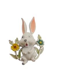 VINTAGE ENAMELED BUNNY BROOCH - PERFECT FOR EASTER