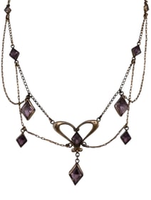 ANTIQUE EDWARDIAN GLASS LAVAILER FESTOON NECKLACE