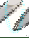 AMAZING SPECKLED/ROBINS EGG DOUBLE STRAND GLASS CAGED BRACELET