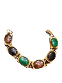 VINTAGE UNSIGNED ACRYLIC PANEL BRACELET