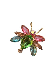 VINTAGE GLASS BUTTERFLY BROOCH