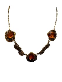 VINTAGE ART DECO FACETED GLASS NECKLACE