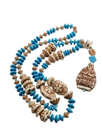 VINTAGE CZECH MOLDED GLASS BUDDHA NECKLACE