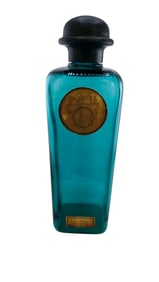 VINTAGE 40S EAU DE HERMES 10" AQUA GLASS PERFUME BOTTLE