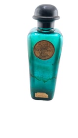 VINTAGE 40S EAU DE HERMES 6.5" AQUA GLASS PERFUME BOTTLE