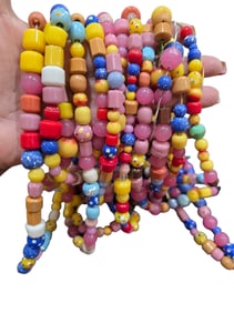 VINTAGE ASSORTED 15 STRANDS OF ASSORTED GLASS BEADS