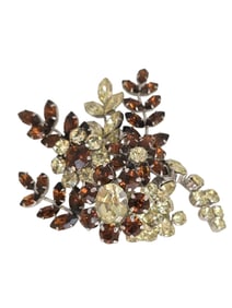 AMAZING UNSIGNED DIMENSIONAL FLORAL BLINGY BROOCH ATTRIBUTED TO AUSTRIA