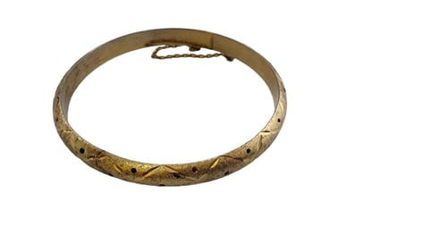 VINTAGE STERLING AND GOLD VERMEIL BANGLE