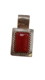 VINTAGE SIGNED STERLING AND SEMI-PRECIOUS PENDANT