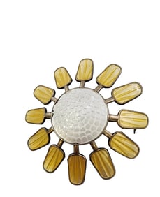 VINTAGE STERLING AND ENAMEL AKSEL HOLMAN NORWAY BROOCH