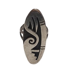 VINTAGE STERLING SIGNED ABSTRACT RING SIZE 5