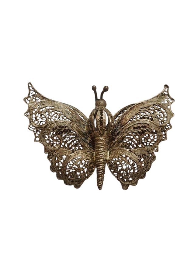 VINTAGE STERLING FILIGREE BUTTERFLY BROOCH (1 of 3)