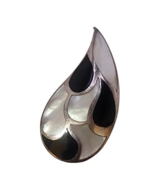 VINTAGE STERLING MOP TEARDROP PENDANT
