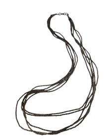 VINTAGE STERLING MULTI TWISTED TUBE BEADED NECKLACE
