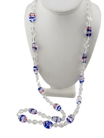 VINTAGE CRYSTAL AND RAINBOW GLASS NECKLACE