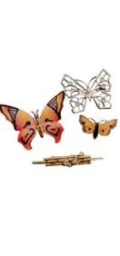 4 VINTAGE BUTTERFLY BROOCHES 3 SIGNED