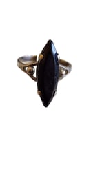 VINTAGE STERLING AND GLASS RING SIZE 10