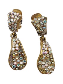 VINTAGE SIGNED RHINESTONE EARRINGS MARKED MADE IN USA