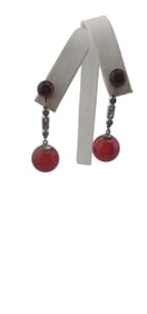 ANTIQUE ART DECO AMBER AND PASTE SCREW BACK CLIP ON EARRINGS
