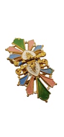 ANTIQUE ENAMELED DAINTY TINY BUCKLE