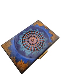 VINTAGE ABSTRACT MCM ENAMEL FIRED COMPACT OR SMAL TRINKET BOX