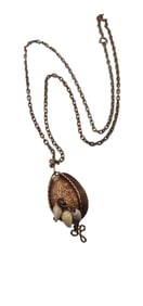 VICTORIAN SHELL AND GOLD-FILLED PENDANT NECKLACE VERY UNIQUE